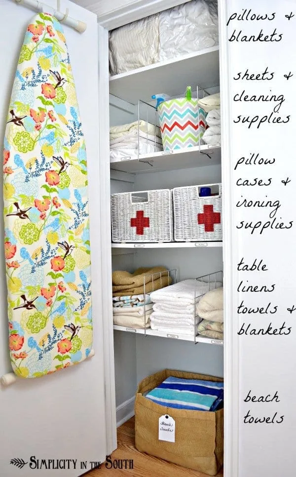 hall closet organization ideas and hall closet storage ideas - shelf dividers