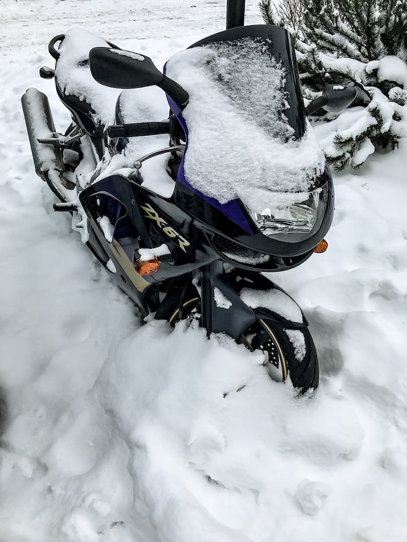storing bike outside in winter