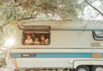 Family on vacation in RV