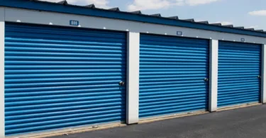 Daytime photo of a drive-up storage unit used for car storage